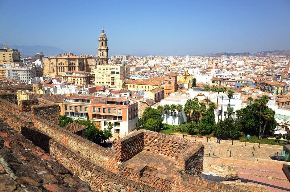 Vue de Málaga en Andalousie.