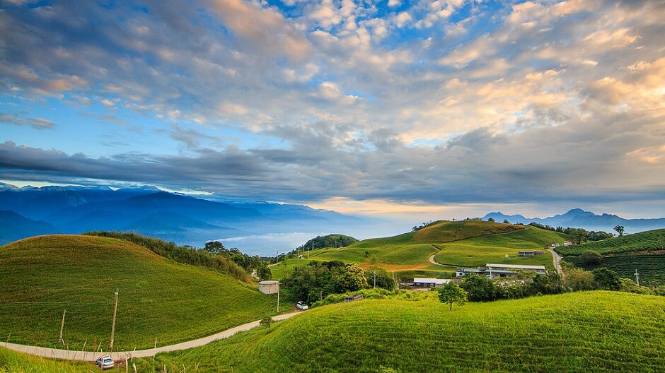 Vue des collines de Taiwan.