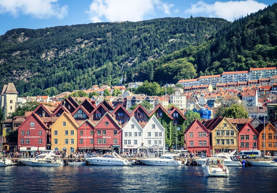 Vue de la ville de Bergen en Norvège.