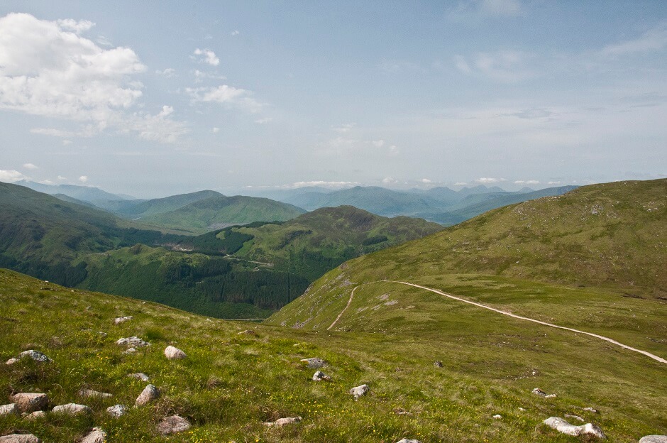 Vue du sommet du Ben Nevis en Ecosse.