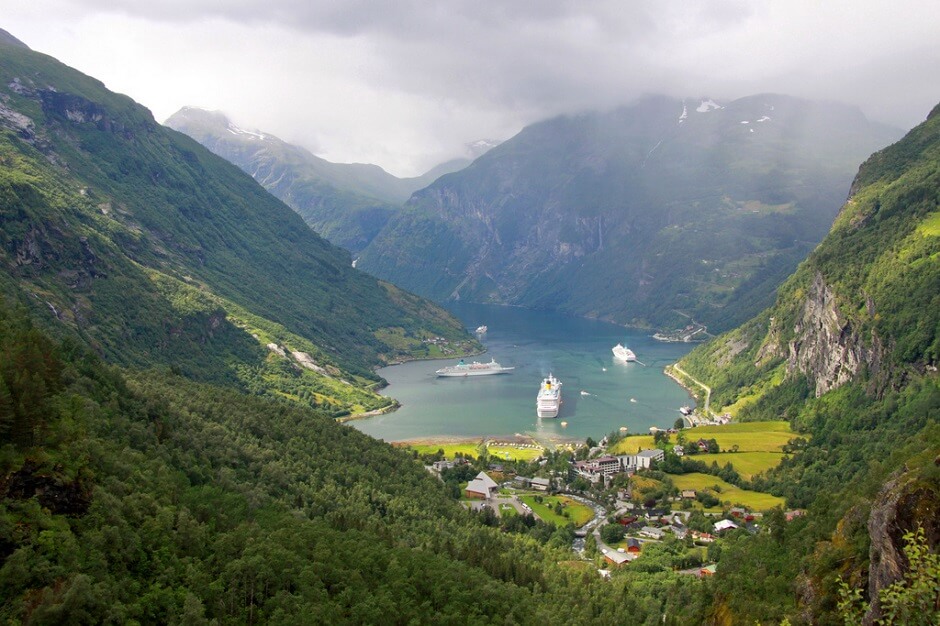 Vue du fjord de Geiranger en Norvège.