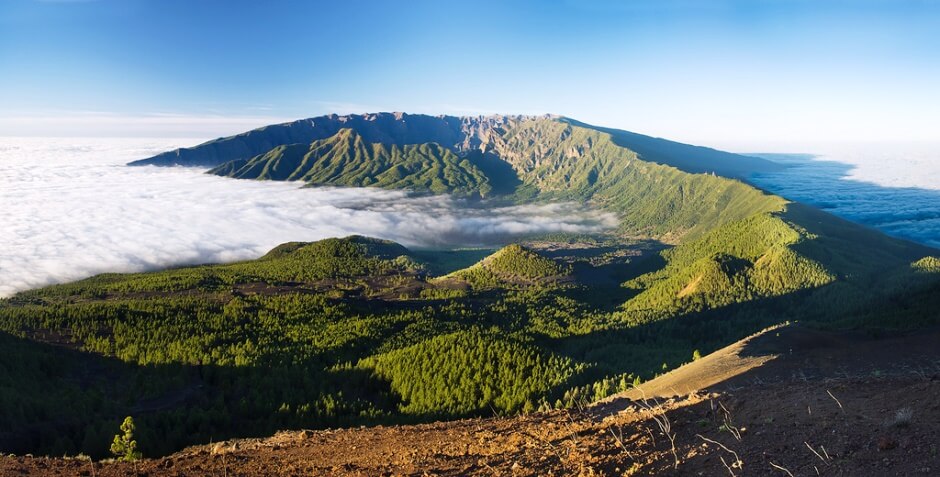 Vue des montagnes de l'île de La Palma aux Canaries en Espagne.