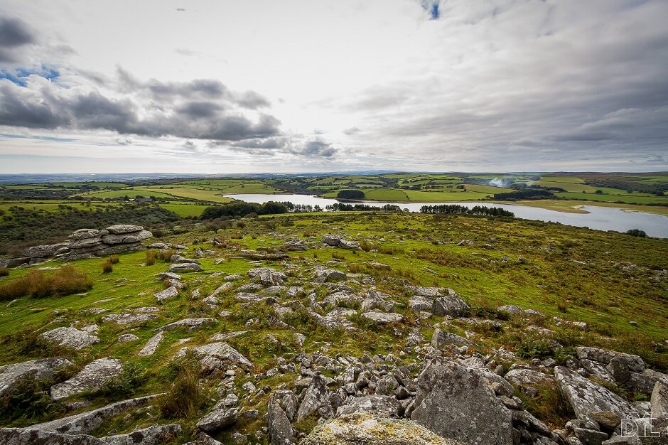 Vue du parc national de Dartmoor en Angleterre.