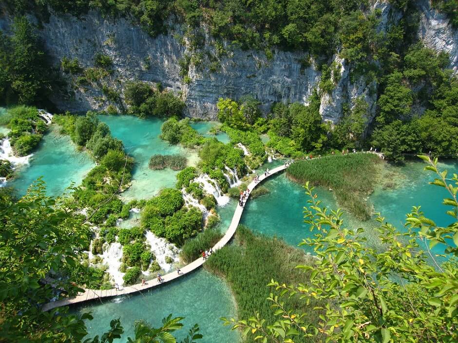 Vue du parc national de Plitvice en Croatie.