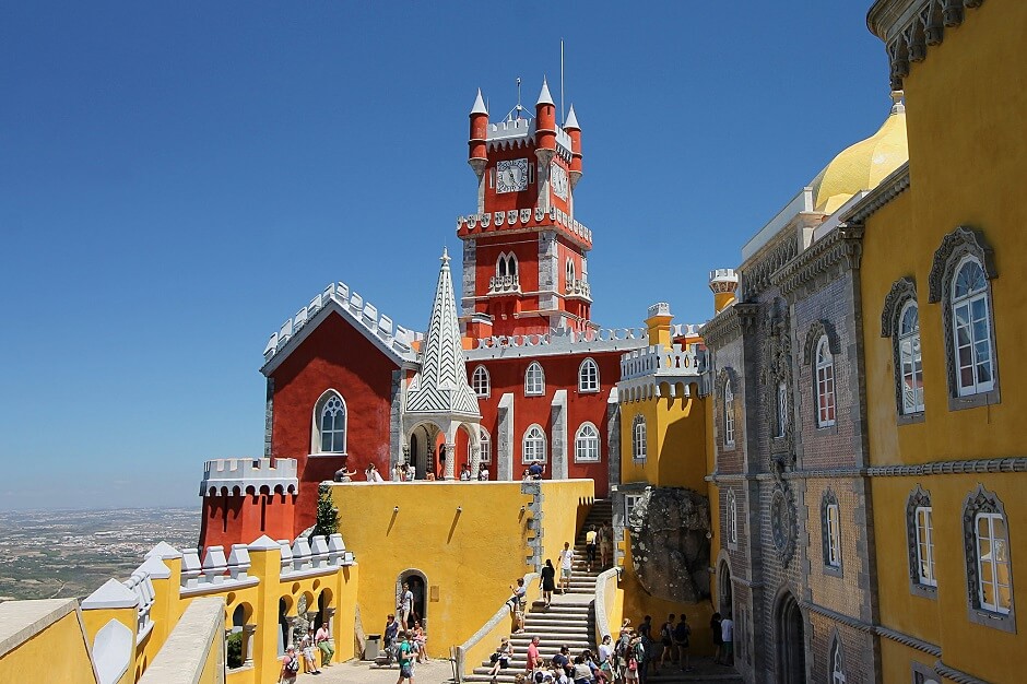 Vue du palais de Sintra au Portugal.