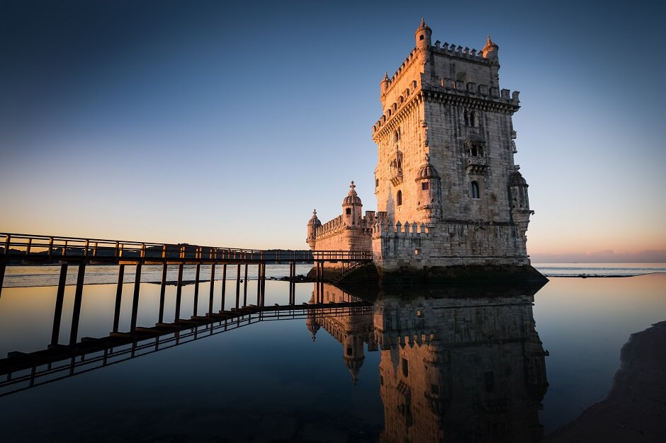 Vue de la tour de Belém à Lisbonne.