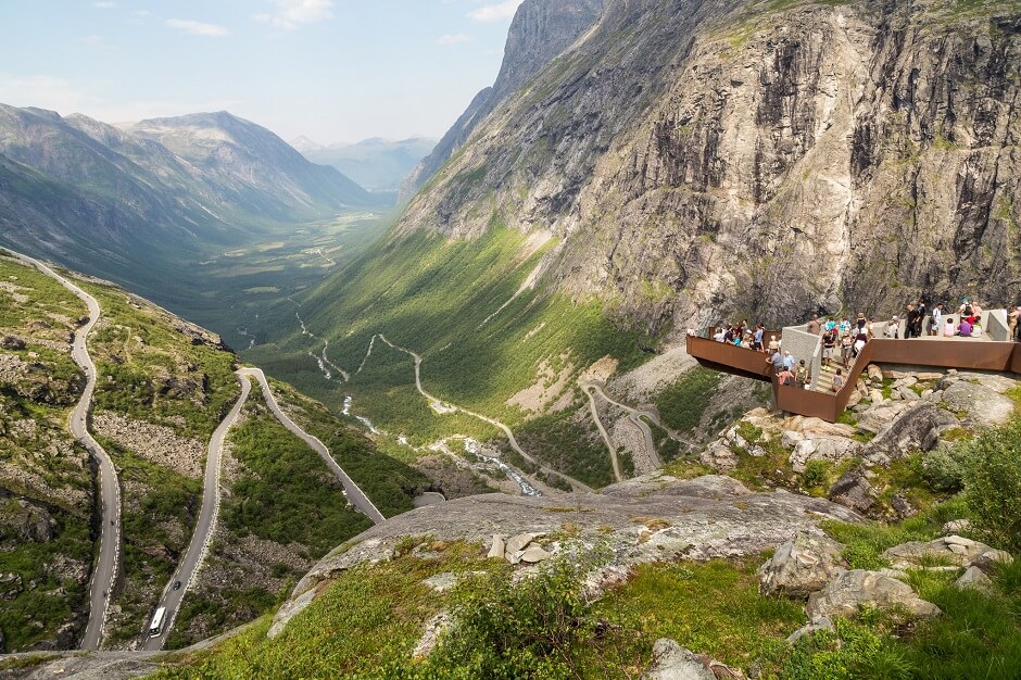 Vue de la route du Trollstigen en Norvège.