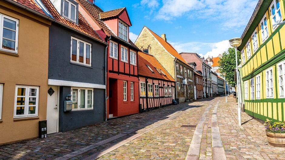 Vue d'une rue d'Horsens au Danemark.