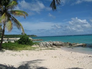 Vue de l'île de Marie-Galante à la Guadeloupe.