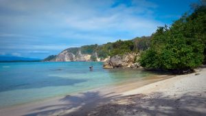 Vue de la plage de petit havre à la Guadeloupe