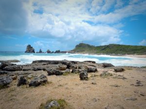 Vue de la pointe des Châteaux à la Guadeloupe.