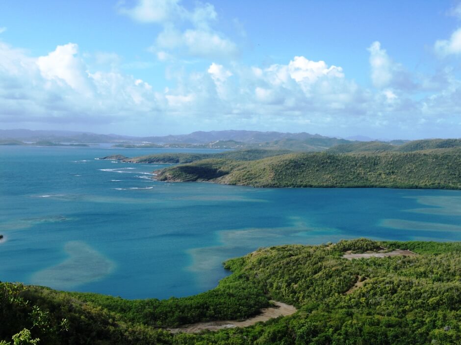 Vue de la presqu'île de la Caravelle en Martinique.