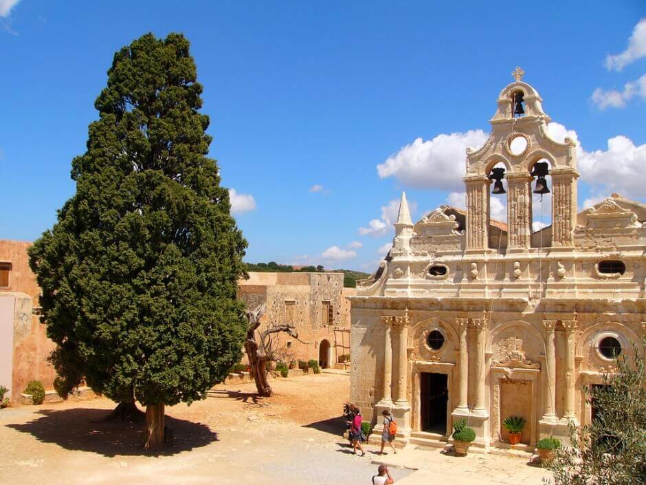 Vue du monastère d'Arkadi en Crète.