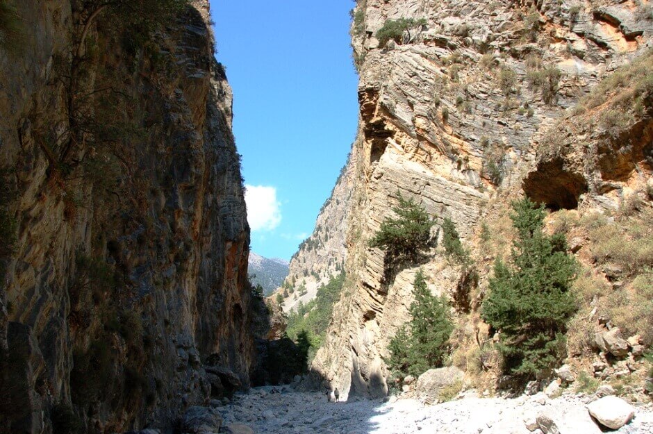 Vue des gorges de Samaria en Crète.