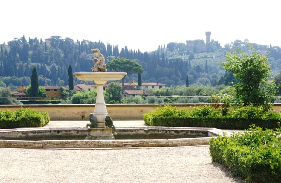 Vue des jardins de Boboli à Florence.