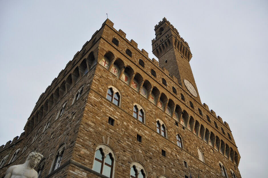 Vue du palazzo Vecchio à Florence.