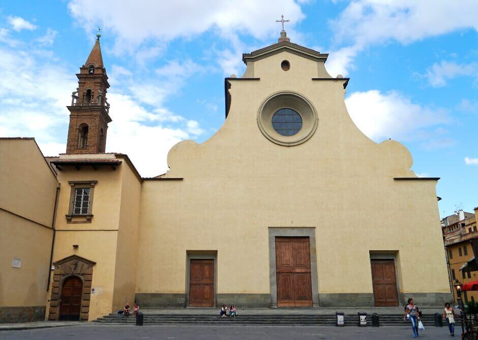 Vue de la Piazza Santa Spirito à Florence.