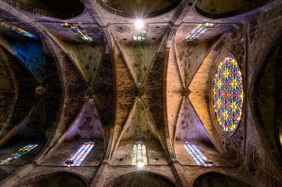 Vue de la rosace de la cathédrale de Majorque.