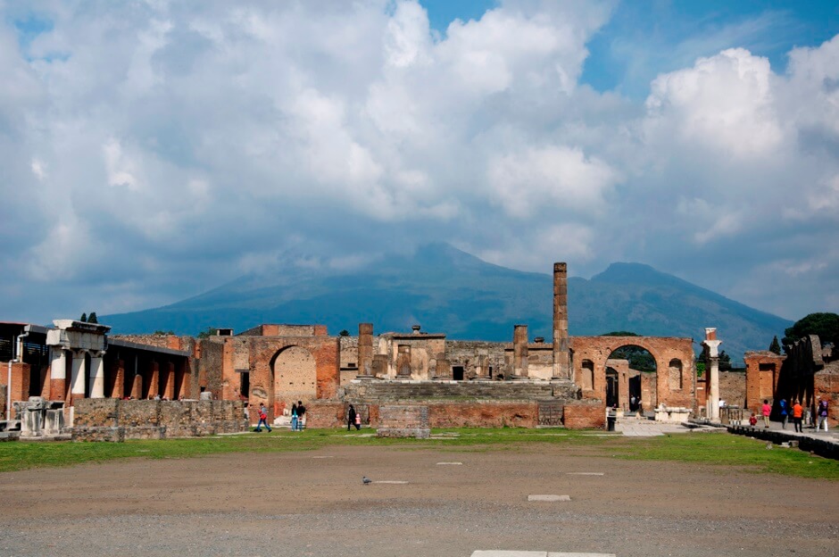Vue du site archéologique de Pompéi en Italie.