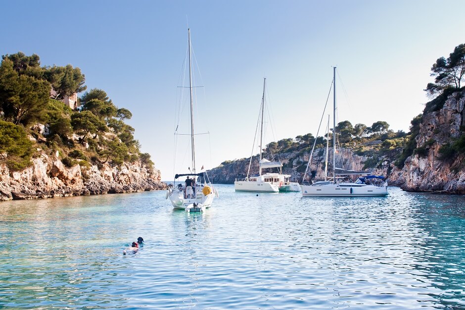 Vue de la plage de Cala Pi à Majorque.