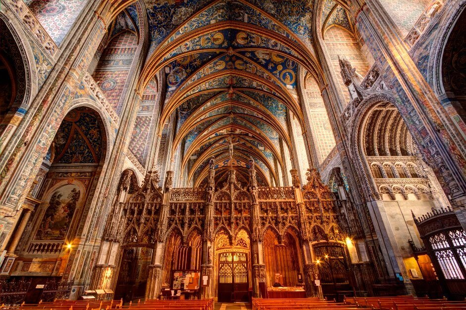 Vue intérieure de la cathédrale d'Albi.