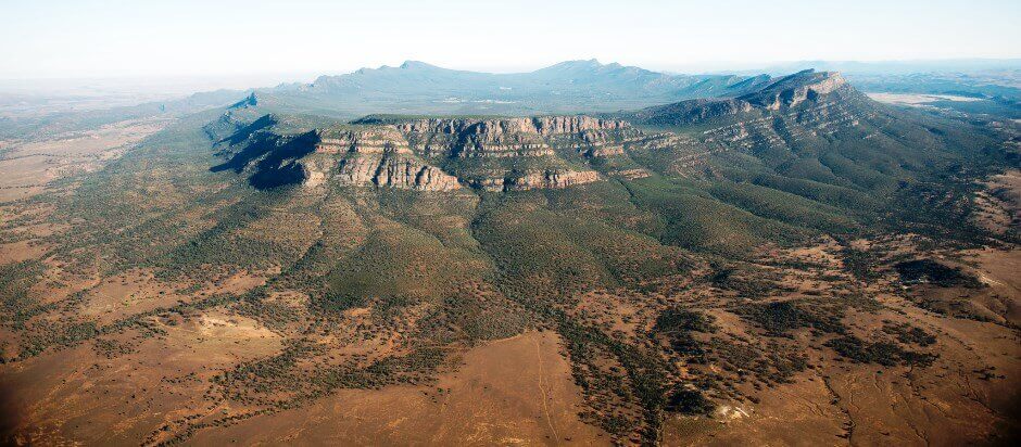 Vue du parc national de Wilpena Pound en Australie.