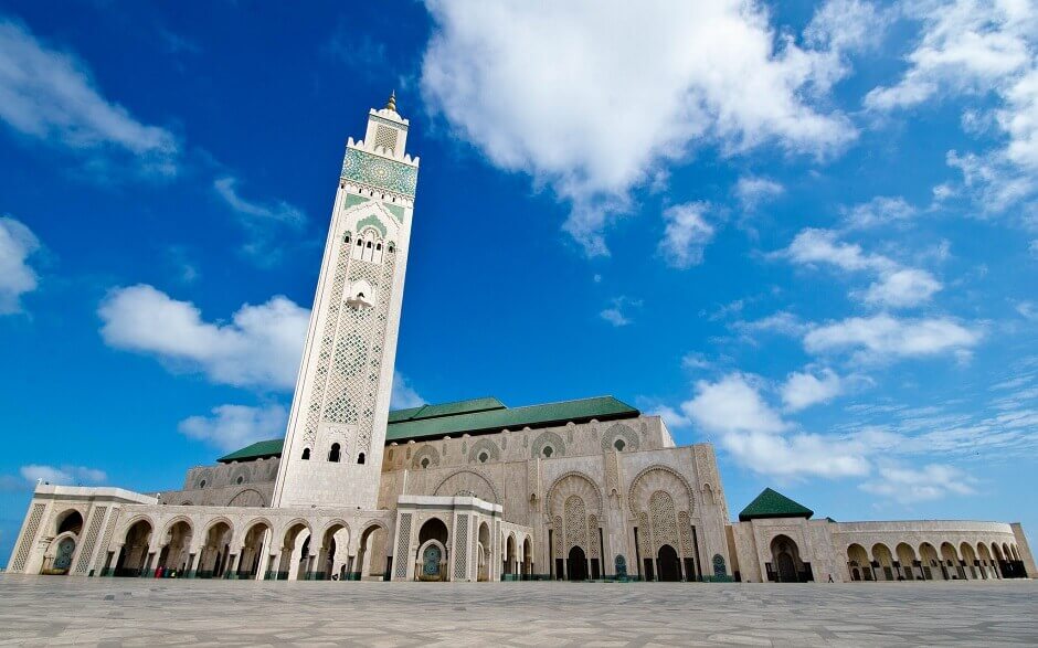 Vue de la mosquée Hassan II à Casablanca.
