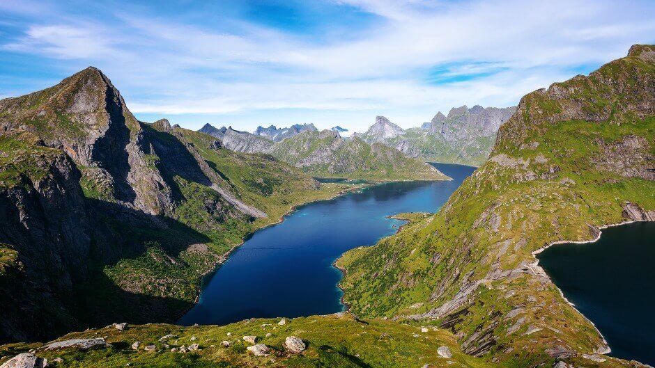 Paysage des îles Lofoten en Norvège.