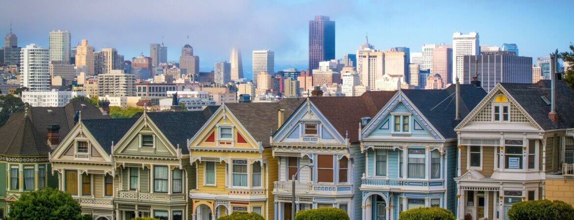 Maisons colorées à San Francisco.