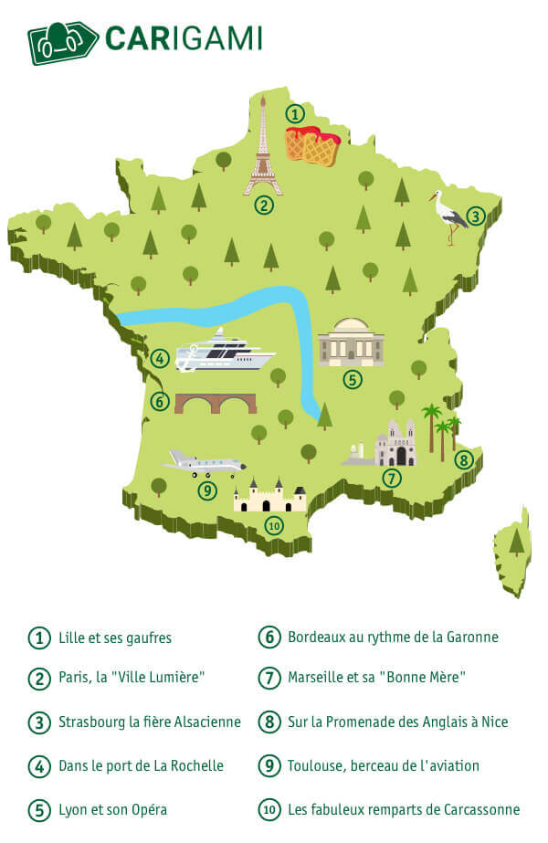 Carte France villes touristiques