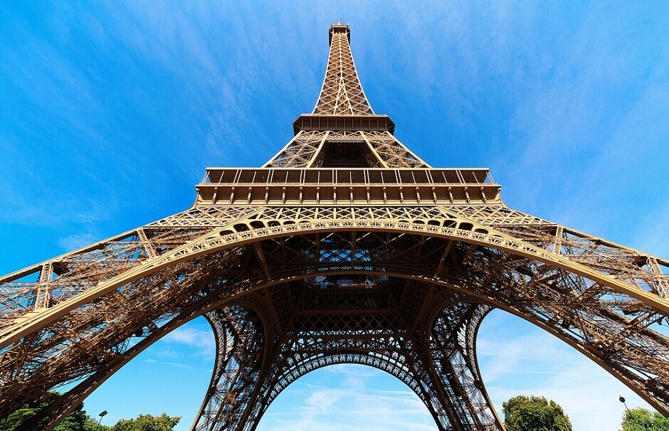 Vue de la Tour Eiffel à Paris.