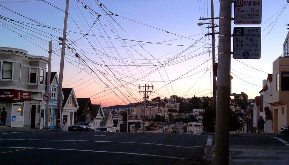 Une rue à Noe Valley à San Francisco.