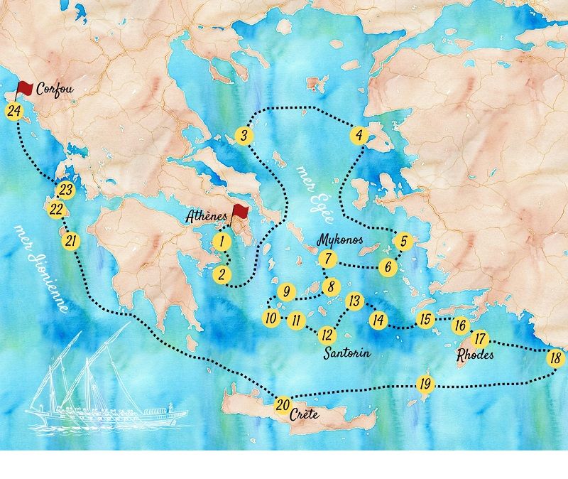 carte des îles grecques