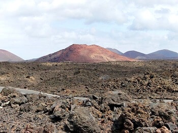 Route à travers les volcans à Lanzarote.