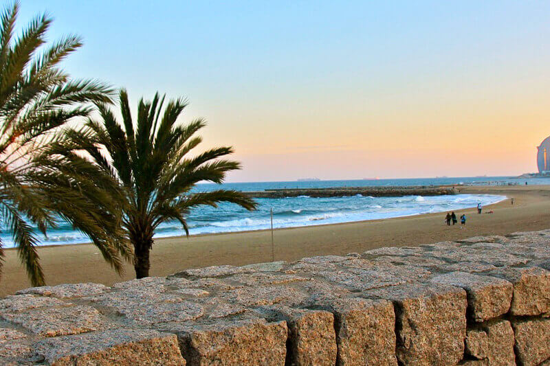 Une plage à Barcelone.