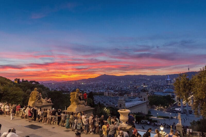 Soleil couchant à Barcelone.