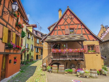 Maisons à colombages en Alsace.