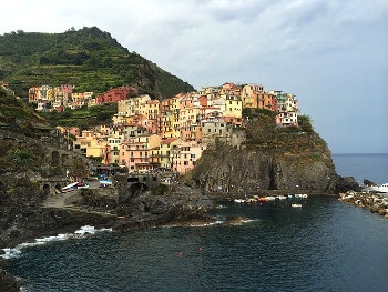 Vue du village de Manarola en Italie.