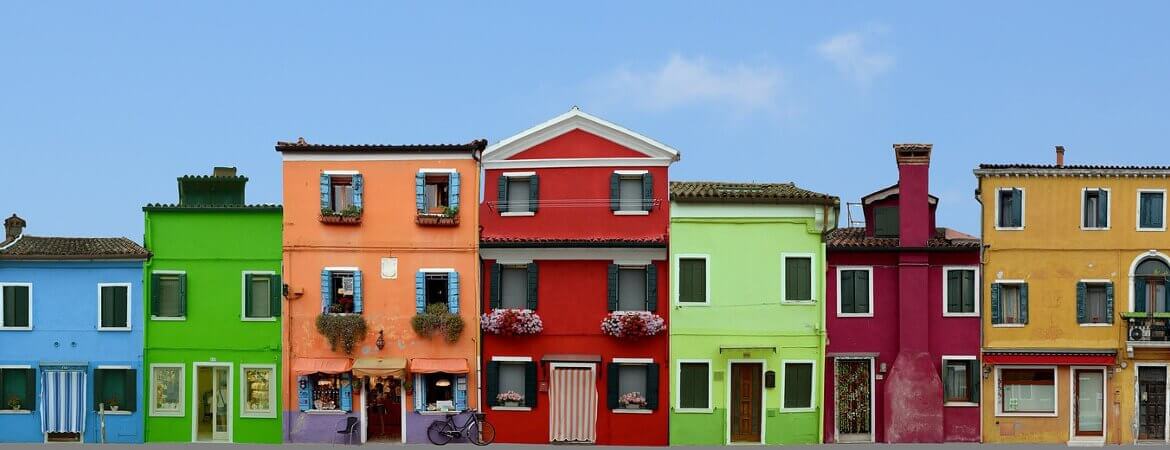 Façades colorées à Burano.