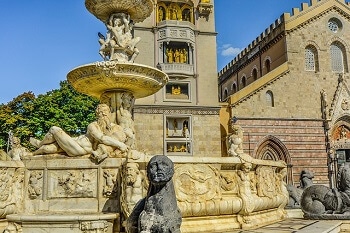 Une fontaine à Messine en Sicile.