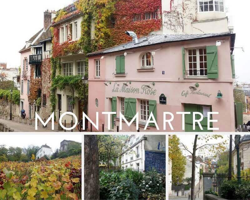 Collage photos de Montmartre à Paris.