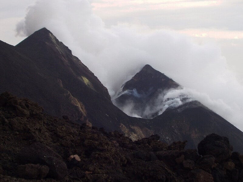 Sommet du volcan Strómboli en Sicile.