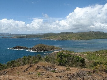 Vue de la presqu'île de la Caravelle en Martinique.