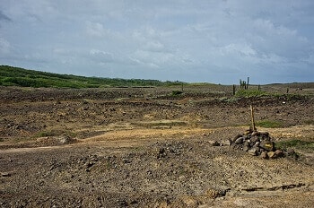 Vue de la Savane des Pétrifications en Martinique.