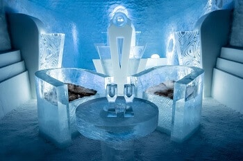 Hôtel de glace en Suède.