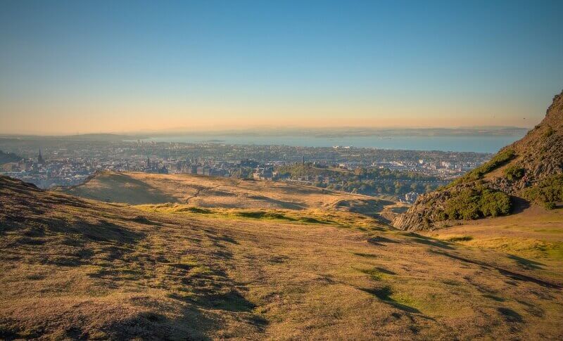 Vue de la colline d'Arthur's Seat à Édimbourg.