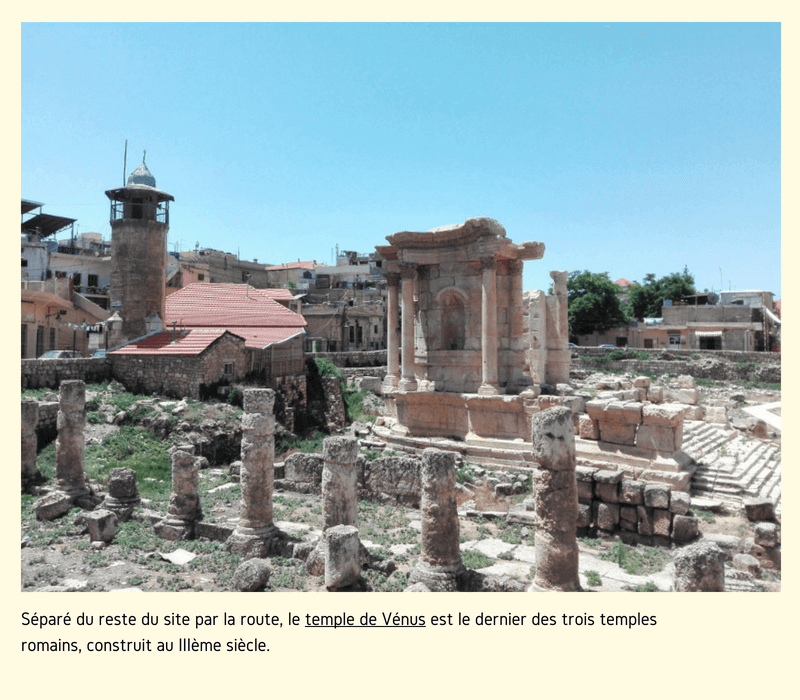 Vieux temple dans une ville du Liban.