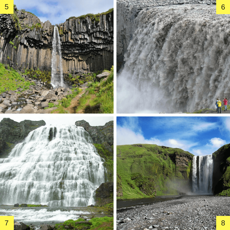 Chutes d'eau en Islande.