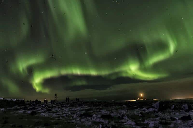 Une aurore boréale en Islande.