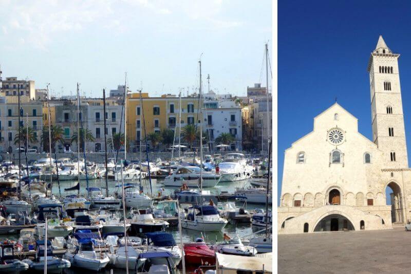 Vues de la ville de Trani en Italie.